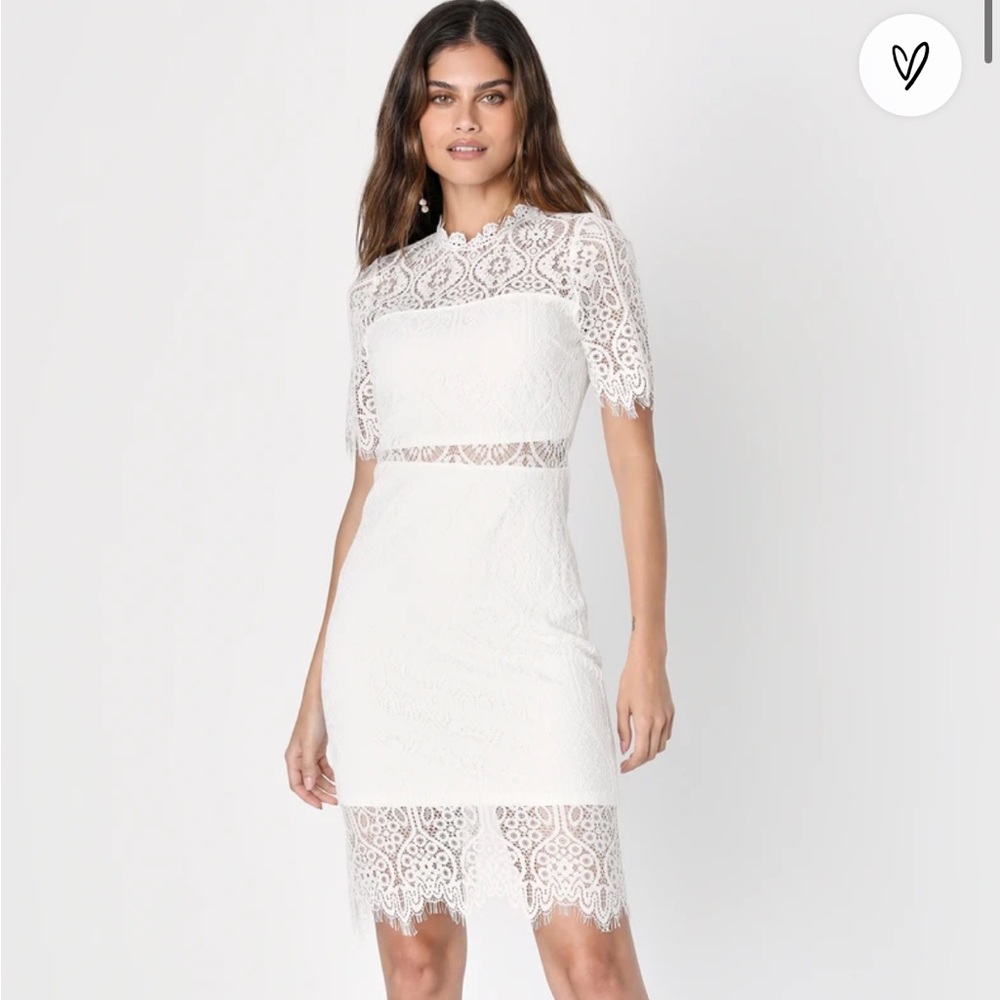 Lulus remarkable white lace dress